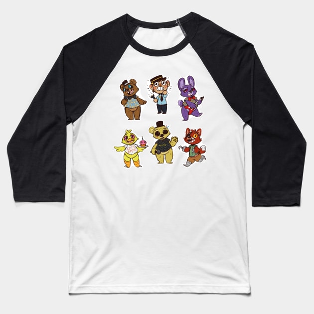 FNAF crossing Baseball T-Shirt by FoxintheBushStudios